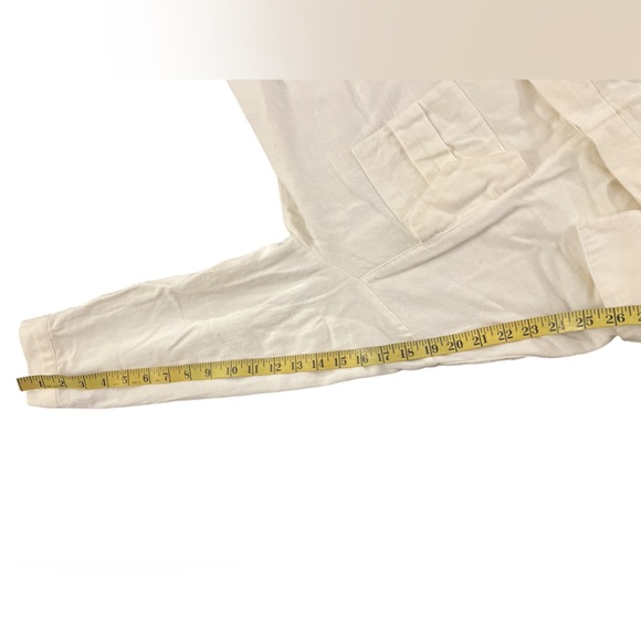 Oak + Fort 100% Cotton Drawstring Cropped Button Down Shirt - Picture 8 of 11